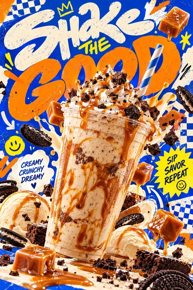 Blue Cream Explosion — Food · Graphic · Maximalist