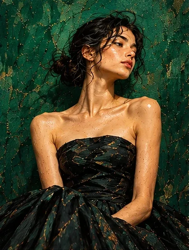 Emerald Canvas Woman — Fine art · Fashion