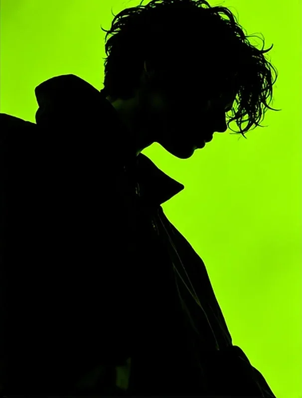 Lime Shadow Figure — Graphic · Surreal