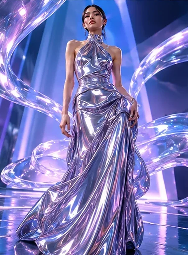 Liquid Chrome Muse — Fashion · Futuristic