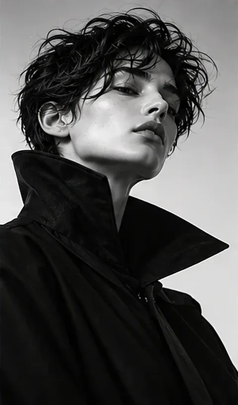 Monochrome Sculptural Muse — Fashion · Fine art