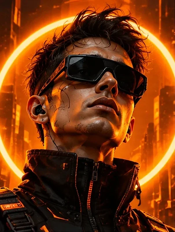 Neon Cyber Sentinel — Sci-fi · Character